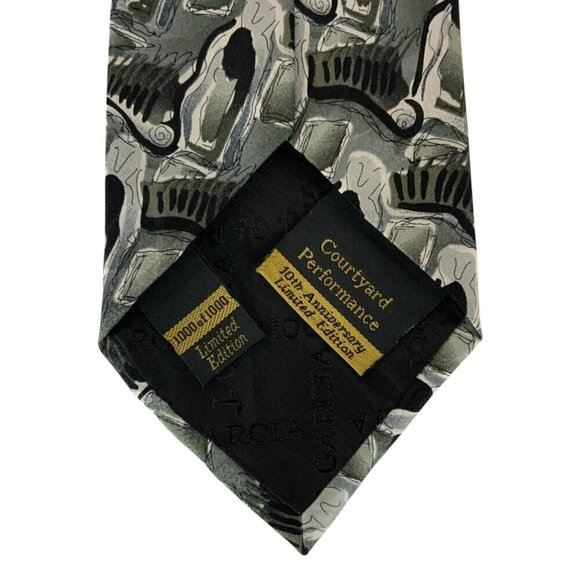 J Garcia Courtyard Performance 10th Anniversary Ltd Ed Silk Tie Gray Silver 1996 - Picture 3 of 5